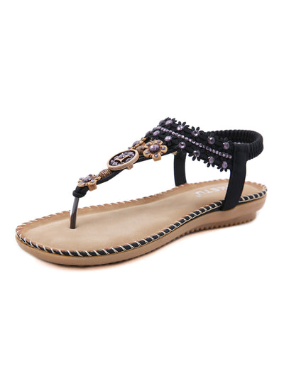 Retro Beaded Water Flip Toe Sandals