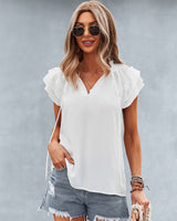 Solid Color Flying Sleeves T-shirt