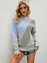 Loose Pullover Geometric Pattern Sweater