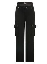 Straight Hollow Metal Button Pocket Pant