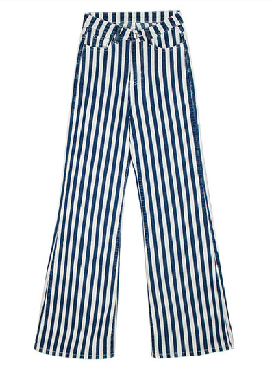 Striped High Waist Wide Leg Pants