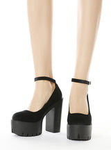 Women's Suede Buckle High Heel Shoes