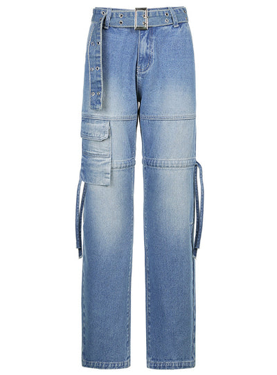 Retro Waist Straight Casual Jeans