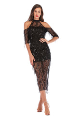 Halter Nightclub Sequined Dress