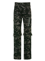 Camouflage Multi-pocket Stitching Jeans