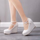 Wedge Waterproof Platform Wedge Cross Belt Shoes