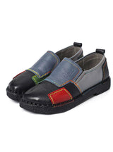 Leather Loafers Women Mixed Colors Handmade