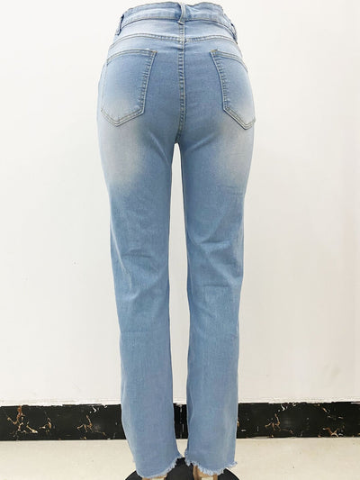 High Waist and Wide Leg Stretch Jeans