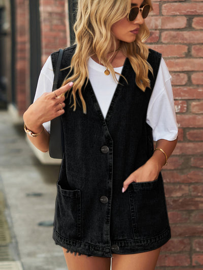 Women Denim Sleeveless Vest