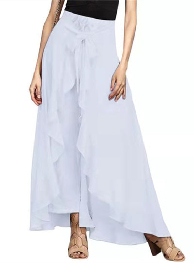 Irregular Chiffon Ruffled Trousers Pant