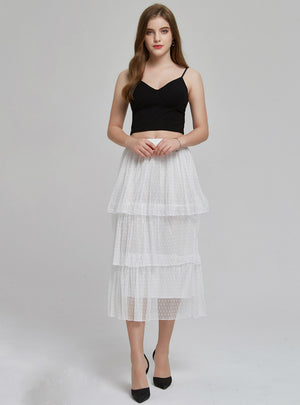 Women Pleated Skirt A Mesh Cake Skirt