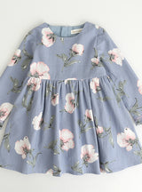 Printing Princess Dress Long Sleeve Flowers