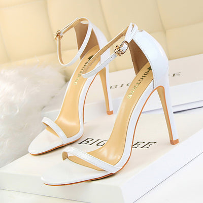 High Heel Patent Leather Sandals