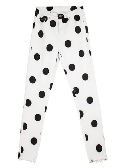 Women High Waist Polka Dot Pants