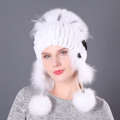 Fur Rex Rabbit Hat Winter Fashion Women