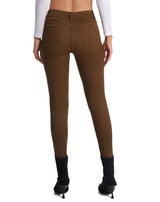 High-elastic Brown Casual Nine-minute Pants