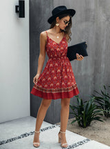 Lossky Summer Women Dress Buttons Cotton Mini Sundress