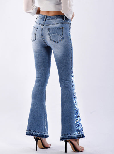 3D Heavy Industry Embroidered Jeans