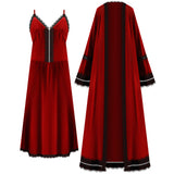 Long-sleeved Velvet Sexy Nightgown for Women