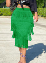 Women Summer Tassels Skirt