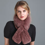 Rex Fur Scarf Women's Knitted Thick Warm