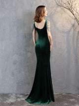 Mermaid V-neck Velvet Party Dress