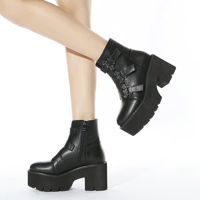 Belt Buckle Foam Thick-soled Female Booties