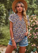 V-neck Printed Casual T-shirt