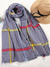 Vintage Cashmere Plaid Scarf Warm Shawl