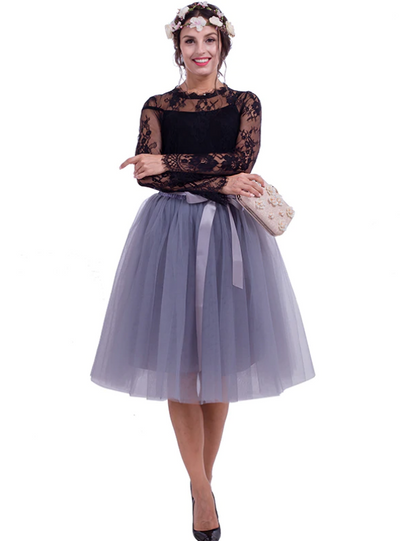 Fashion Tulle Skirt Pleated Tutu Skirts Womens