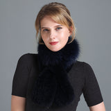 Rex Fur Scarf Women's Knitted Thick Warm