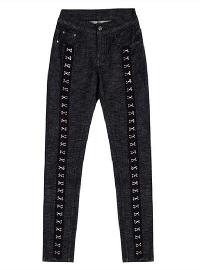 Slim Stretch Rivet Button Jeans