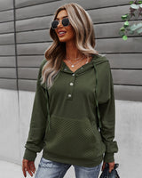 Solid Color Long Sleeve Hooded Top