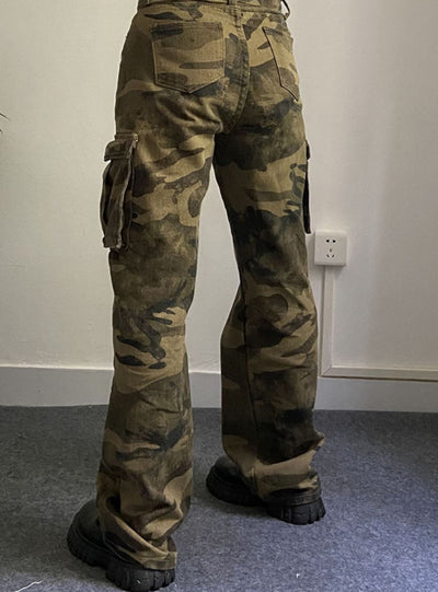 Army Green Slim Straight Jeans