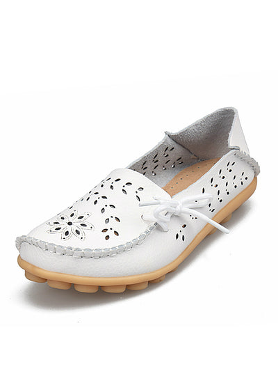 Leather Shoes Woman Loafers Slip-On Female Flats 