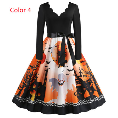 Pumpkin Print Dress for Halloween