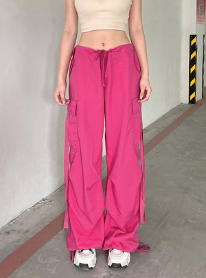 Pink Ribbon Wide Leg Bundle Pants