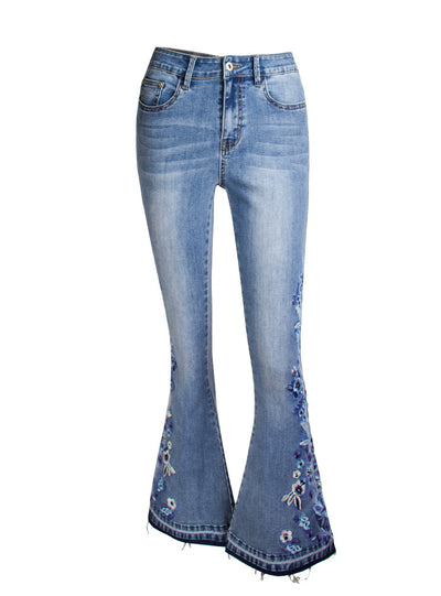 3D Heavy Industry Embroidered Jeans