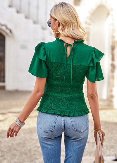 Short-sleeved Lace Shirt Top