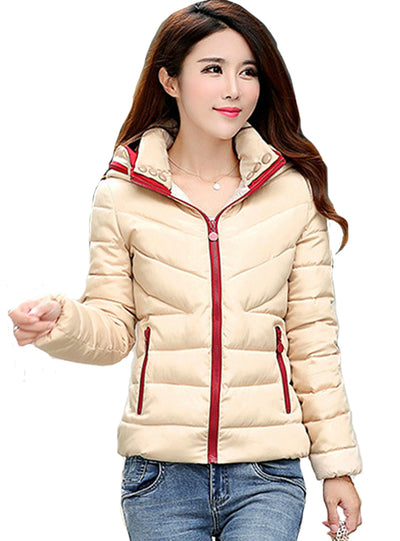 Short Coats Solid Hooded Down Cotton Padded