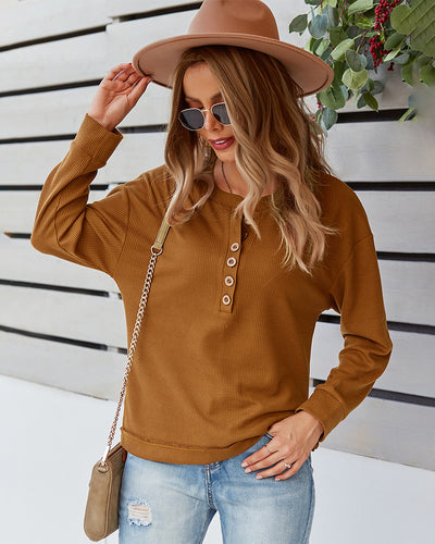 Women Fashion Casual Button Top