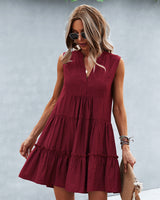 V-neck Sexy Solid Ccolor Dress