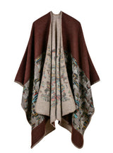 Camouflage Cashmere Split Long Padded Shawl