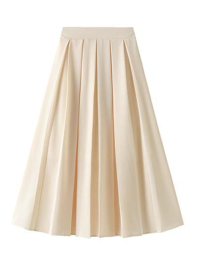 Retro Pleated Design Elastic High Waist Skirt