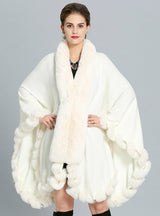 Fox Like Fur With Fur Collar Cape And Coat