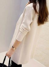 Long Cardigan Korean Slim Pocket Loose Knit Sweater