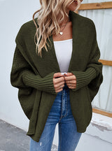 Solid Color Bat Sleeve Cardigan Coat Sweater