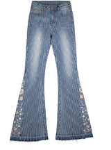 Women's Heavy Industry 3D Embroidery Jeans