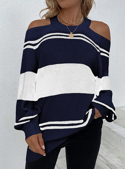 Sexy Striped Halter Sweter