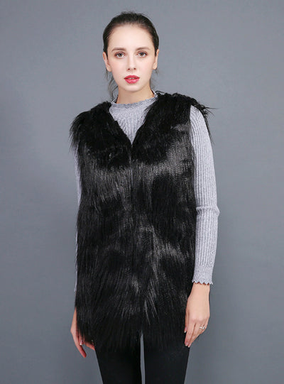 Female Waistcoat Waistcoat Fake Fur Coat Wool Coat